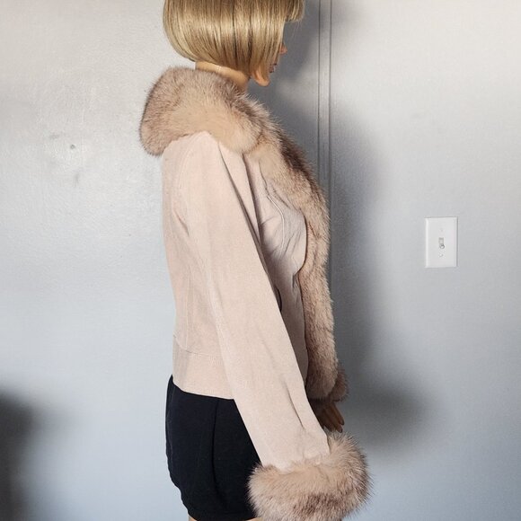 #727 Suede/fox fur jacket - Picture 4 of 4
